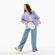 Asuki und neuer Wein 2025 Sommer neuer lila Kapuze mit leichter atmungsaktivem Outdoor -Gelegenheitssport Kurzjacke Frauen hellviolette hci03 l