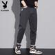 Playboy Jeans Men's Men's Summer Cone Shape montre une chair lâche élevée couvrant la mode rétro polyvalente pantalon décontracté d'été 6621 noir [Summer Thin] 32 [2 pieds 5-poids 135-145jin [Jin est égal à 0,5 kg]]]