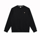 HAZZYS Men's Clothing Autumn Style Zhang Wanyi's Same Style Simple Casual Men's Top PHIZ Round Neck Basic Sweatshirt Men Black BK L (175/96A 48)