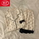LangSha (LangSha) cool lace ice silk pajamas short-sleeved shorts for summer pajamas for women can wear casual and comfortable two-piece set thin style 9207# L [Suggested 100-115 Jin [Jin equals 0.5 kg]]