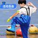 TLXT children's waders, outdoor fishing suits, waterproof jumpsuits, wading pants with pockets and suspenders, rain pants, vibrant lemon yellow 36 (inside shoe length 22cm)