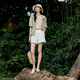 Evely (eifini) Evely Fashion Original Yarn Sun Защита от капюшона короткая куртка для женщин 2025 Лето Новая повседневная универсальная пригородная куртка для женщин зеленый