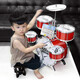 Les grands enfants du tambour de la tambour de jazz pour les enfants débutants battent des jouets musicaux pour les bébés de 1-3-6 ans. Grand 5 tambour en plastique cercle noir + tambour de tambour