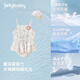 JELLYBABY new quick-drying sun protection girls' swimsuit summer suspender beach wear children's swimsuit pink 90 cm