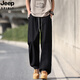 Jeep Spirit Jeep Ice Seidenhose Herren Sommer Dünne lose, gerade kühle, atmungsaktive Casualhosen Herren All-Match Sporthose 6636 Black [Hosen] M etwa 90-110jin [Jin gleich 0,5 kg] kann getragen werden