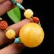 Xuan Xia with certificate natural beeswax pendant amber girls necklace genuine beeswax beads clavicle chain diameter 27 mm beads natural beeswax round beads 28 mm clavicle chain