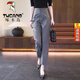 Woodpecker official nine-point Harun Suit Pants for Women 2025 Spring and Autumn Casual Summer Slim Straight Pants Drooping Temperament Professional Small Khaki M /27