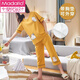 Modal pajamas with chest pad for women for summer cotton short-sleeved cropped pants for outerwear for cotton summer women's home clothes with chest pad: 679 Barbie Bear M women