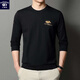 Karen Whale 320g pure cotton sweatshirt men's ten thousand needle embroidered long-sleeved T-shirt round neck middle-aged and young man 6628-white one size 54