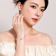 Mengjinyuan Platinum Bracelet Crushed Ice Bracelet Peach Blossom Sparkling Platinum PT950 Fixed Mouth Bracelet as a Birthday Gift for My Girlfriend Ring Mouth 58 Weight Approximately 20.05g Peach Blossom Crushed Ice