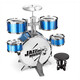 Les grands enfants du tambour de la tambour de jazz pour les enfants débutants battent des jouets musicaux pour les bébés de 1-3-6 ans. Grand 5 tambour en plastique cercle noir + tambour de tambour