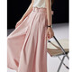 Demana [nude experience series] summer comfortable style pure cotton nine-point pants belt wide-leg chants pleated women's casual pants
