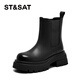 Saturday;ST/SAT women's boots Chelsea boots 2025 autumn and winter new thick-soled women's short boots chimney boots SSD4116CAV black 37