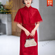 Lu Wang Lian Xue Red Bride Engagement Cheongsam Dress New Chinese Style Improved Grandma Xi Young Dress 2025 New Little Man Red L