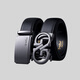 Jinlilai [Doppelgröpfer Slim Belt Gürtelbox] Edelstahlgürtel Herrengeschenke für Geschenke für Geschenke, Kopfschicht Cowide Gürtelgürtel-Black-Black Gun-EBDH098B2629-99 120 cm