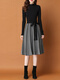 TJQ ​​Robe tricotée de marque haut de gamme de luxe pour femmes 2025 Nouveau style moyen à la mode avec une jupe de manteau noir S