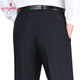MONTAGUT trousers for men's summer thin middle-aged and elderly casual pants Daddy trousers loose straight high waist men's suit pants Navy blue 9901 [Summer thin] One size 46 [Wait circumference 3 feet 4]