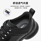 Sieben Wölfe Herrenschuhe Herbst und Winter Neue echte Leder-Freizeitschuhe für Männer mit dicker Sporterschuhen Schicht Schicht Cowhide Weiche und vielseitige Laufschuhe Schwarz 9793 39