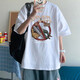 Pure A21 American short-sleeved T-shirt men's summer trendy loose and versatile casual half-sleeved T-shirt couple top [3888*slam dunk] White 4XL 180-205Jin [Jin equals 0.5 kg]