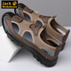 
JACK WOKEKNSN Wolf Claw Cloud Summer Breathable Sandals Men's Hollow Mesh Hollow Shoes Outdoor Non-Slip Lightweight Sports and Leisure Shoes S826 Clay Color 38