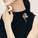 She s Qianzi natural replica of Chinese style embroidery flowers high-end brooch light luxury corsage pin birthday gift for girlfriend