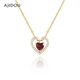 AJIDOU Ajidou birthday gift necklace, beating heart, popular style, high-end clavicle chain for girlfriend, gold