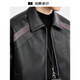 Earl Dower Fashion Color-Blocked Imitation Leder Leder Leder Kleidung 2025 Herbst neue Pendler Lederjacke Jacke E531422 Moonlight Night Black L (175)