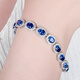 DL 1998 Fat Donglai same style tanzanite bracelet sapphire bracelet for women s925 silver new style atmospheric versatile pavé blue zircon 925 silver bracelet 17-20 cm adjustable