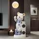 Jizhao Violent Bear Large Ornament Floor-standing Living Room TV Cabinet Sofa Next Home Decoration Housewarming Gift Blue Bluetooth Speaker + Piggy Bank 115CM No Specifications