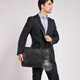 Walker Shop men's briefcase [selected first layer cowhide] 2025 new large-capacity briefcase business handbag black (height 28*width 38*thickness 7cm) 14 inches