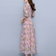 Lism [gleicher Stil im Einkaufszentrum] High-End-Kleid 2025 New Style Chiffon Long Sleeves Modes Temperament und wunderschönes Herbstrosa M (96-105jin [Jin gleich 0,5 kg]))