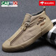 Kartel Herbst- und Winter-Herrenschuhe Leinwandschuhe Herren Alleinstimmig Casual High Top Shoes Mode Reißverschluss Trendy Schuhe plus Fleece warme Baumwollschuhe Männer 9901 Schwarz [kostenloses Fleece auf Stoff] 39 [Lederschuhe Größe]
