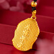 Duweifan's new Buddha head pendant gold-plated silver 9999 pure solid pendant gold natal Buddha head for men and women as a gift for your girlfriend Buddha head pendant + gold beads and black rope (thick gold layer)