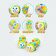 Yunya Children's Toy Patch Patch Drum Early Education Infant Music Music Orff Hand-Rock Percussion Instrument Montessori Roll Caterpillar [6 façons de jouer]