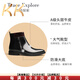 
KILLWINNERV KK Light Luxury Brand 2025 New Men's Leather Boots British Short Boots Retro Handmade Leather Boots Martin Boots Men's Shoes Black 38