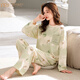 Pyjamas modal pour les femmes au printemps et à l'automne en coton de grande taille à manches longues en vrac pour les étudiants à porter sur le costume de style coréen extérieur et à la maison d'hiver et à la maison bleu marine gxt9923 Couleur d'image M (recommandée 75-95jin [Jin est égal à 0,5 kg]))