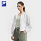 FILA official women's woven jacket 2025 autumn new fitness sports simple loose hooded top Jade white-WT M 165/84A/M