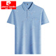 Pierre Cardin im mittleren Alter der Herren Revers kurzärmeligte T-Shirt Daddy Anzug Sommerdünn Polo-Hemd mittlere und ältere Eisseide halbärmelige Männer alte Mann T Ice Seide-9855 Graues echtes Taschen M 48/165