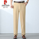 Pier Cardin Pantalones pequeños para hombres en verano Imitación recta de imitación recta Pantalones de seda de seda para negocios Pantalones de trabajo informal