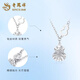 Lao Fengxiang PT950 platinum gourd pendant for women, hollow winding Fulu necklace, Mid-Autumn Festival birthday gift for girlfriend and wife, platinum gourd necklace, about 4.4g, brand gift box