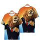 Xuanmo T-shirt Men's Big Belly Belly Crazy Zootopia Nico Judy T-shirt Men and Women Fox Rabbit à manches courtes T1480 S 75-85Jin [Jin est égal à 0,5 kg]