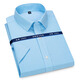 Sieben Wolf (SW1960) Dünnes Baumwollsommer-Sommer-DP-Fertigkeit Lutai Kurzärärmelte Hemdgeschäft Großgröße Blaues, formales, halbärztes 5009DP-Ready-to-Wear-Kurzärmel 37 37