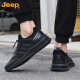 Jeep (Jeep) Zapatos para hombres Summer 2025 Nueva tendencia negra Black Mesh Breatable Casual Versátiles zapatillas para hombres Sneakers Men's Summer Style All Black Leather 9852 45 Men's X Standard Sports Code