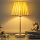 Zhewei Bedroom Bedside Table Lamp Internet Celebrity Dimming Table Lamp Fashion Modern Simple Learning Lamp ED Remote Control Wedding Lamp SN694 Large White Linen + Yellow Light LED Bulb [V Model] Touch Switch