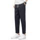 Zipjbx Pantalones casuales para hombres Summer delgados holgados rectos 2025 Workwear Brand Longitud deportiva de nueve puntos 9904 Dark Grey + Black [2 tiras] M [sugerido 90-110Jin [Jin equivale a 0.5 kg]]]