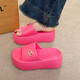 
Sandals for women in summer wear 2025 new thick-soled beach sandals Internet celebrity women casual lazy fashion flip flops black 37-38