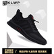 KLWP Hong Kong High-End Light Luxury Brand Herrenschuhe Frühling Neues Sportschuhe Trendy Mesh atmungsaktiven Herrenleder Freizeitschuhen All Black Leder 9852 38 Standard Sportcode