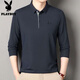 Playboy Spring and Summer New Counter Men's Long Sleeve Lapel Loose T-shirt POLO Middle-aged Business Casual Sweatshirt 9918 Navy [Long Sleeve] L 170 Suggestions 110-130Jin [Jin equals 0.5 kg]