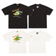 Lee Kids japoneses retro letras inglesas dibujos animados impresos camiseta de algodón de algodón de bambú de manga corta 3890 blanco l