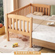 Binying all-beech solid wood children's spliced bed crib widened spliced large bed can be customized children's bedside bed spliced bed four-sided guardrails mobile promotion/shaking bed to sleep length 120 width 60 height 40 can be customized